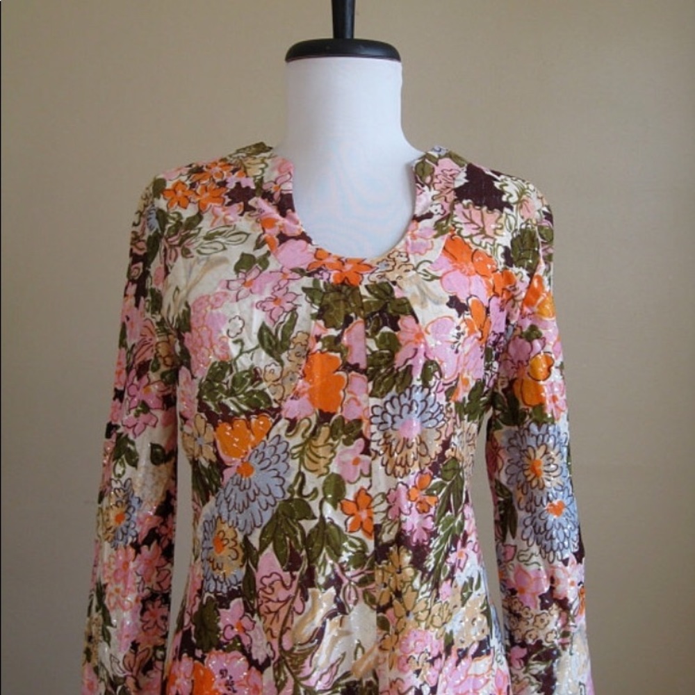 Vintage Sandy Lane 1960s Psychedelic Maxi Dress